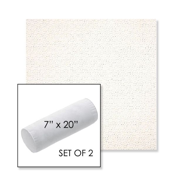 Picture of Litchfield Snow | Set of 2 | 7" x 20" Sunbrella Outdoor Bolster Pillows with Premium Inserts