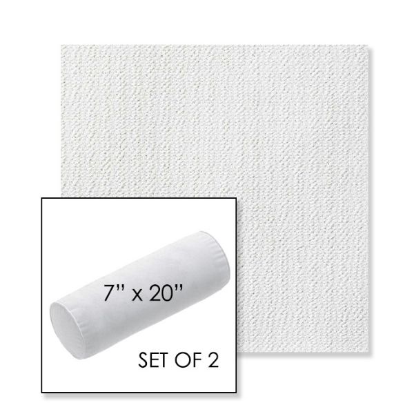 Picture of Momento Snow | Set of 2 | 7" x 20" Sunbrella Outdoor Bolster Pillows with Premium Inserts