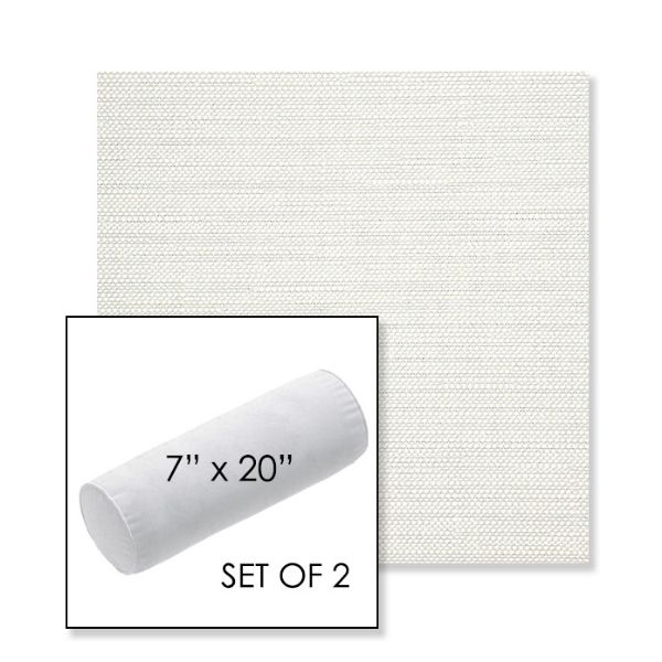Picture of Piazza Cloud | Set of 2 | 7" x 20" Sunbrella Outdoor Bolster Pillows with Premium Inserts