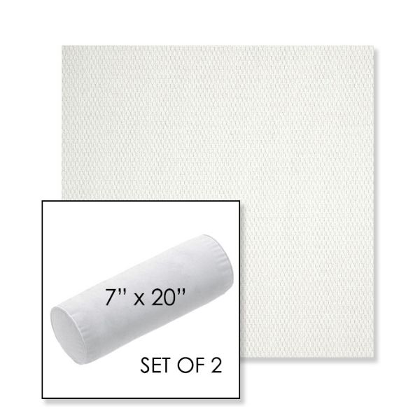 Picture of Pique Salt | Set of 2 | 7" x 20" Sunbrella Outdoor Bolster Pillows with Premium Inserts