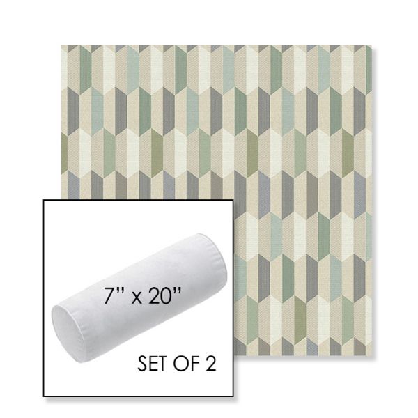 Picture of Precise Spring | Set of 2 | 7" x 20" Sunbrella Outdoor Bolster Pillows with Premium Inserts