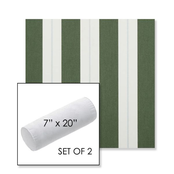 Picture of Relate Ivy | Set of 2 | 7" x 20" Sunbrella Outdoor Bolster Pillows with Premium Inserts