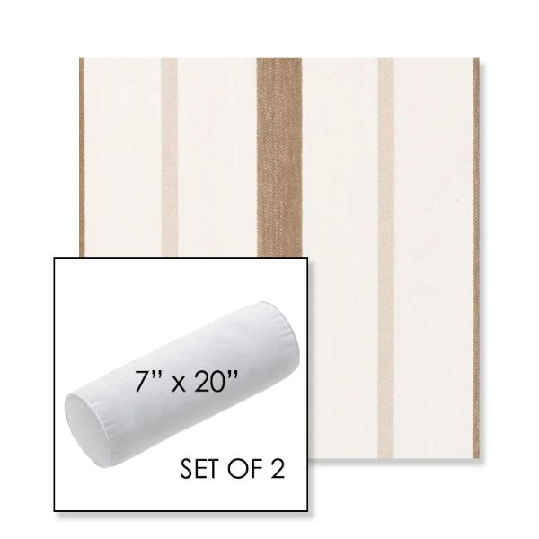 Picture of Revival Sand | Set of 2 | 7" x 20" Sunbrella Outdoor Bolster Pillows with Premium Inserts