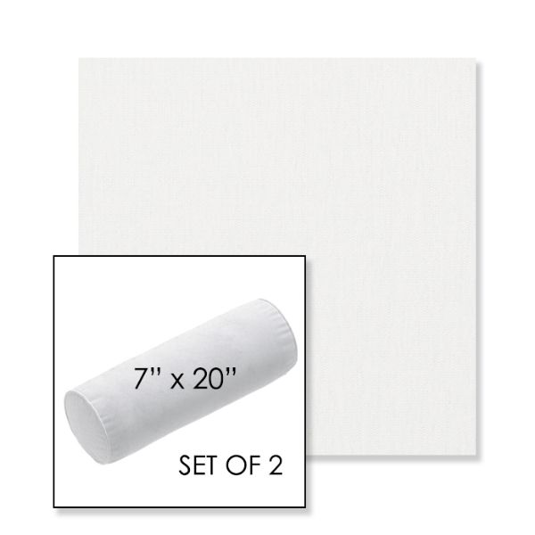 Picture of Ritsy Salt | Set of 2 | 7" x 20" Sunbrella Outdoor Bolster Pillows with Premium Inserts