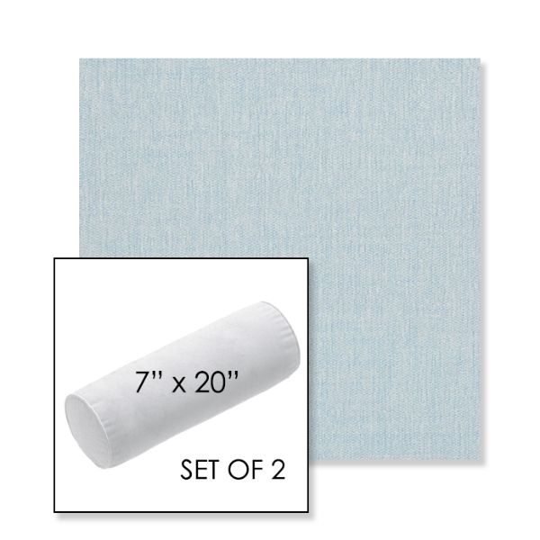 Picture of Ritsy Sky | Set of 2 | 7" x 20" Sunbrella Outdoor Bolster Pillows with Premium Inserts
