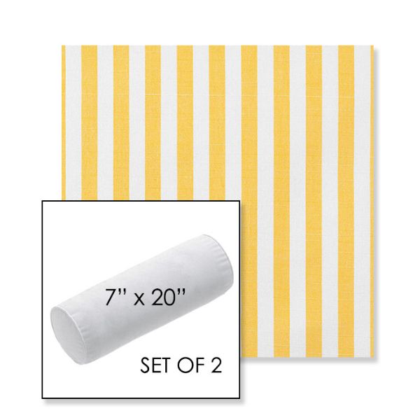 Picture of Sail Away Sunflower | Set of 2 | 7" x 20" Sunbrella Outdoor Bolster Pillows with Premium Inserts