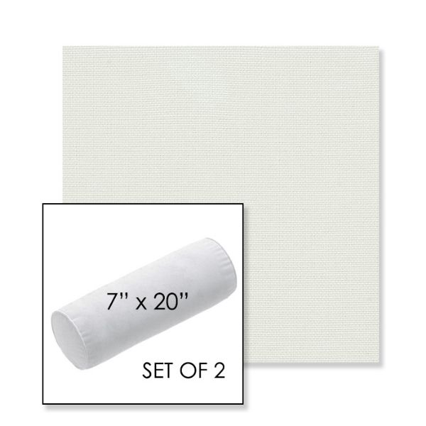 Picture of Sailcloth Salt | Set of 2 | 7" x 20" Sunbrella Outdoor Bolster Pillows with Premium Inserts