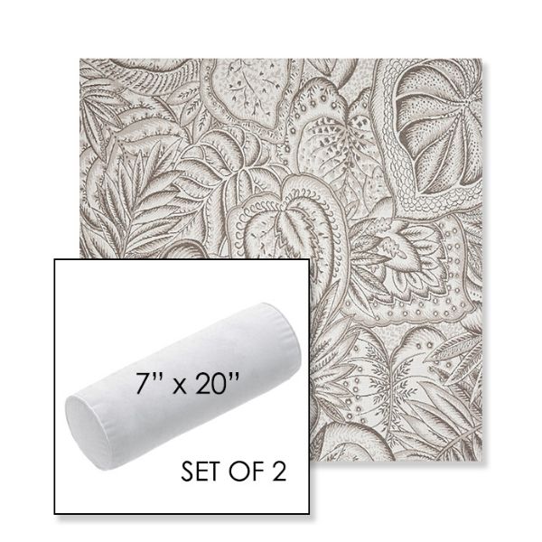 Picture of Sensibility Linen | Set of 2 | 7" x 20" Sunbrella Outdoor Bolster Pillows with Premium Inserts