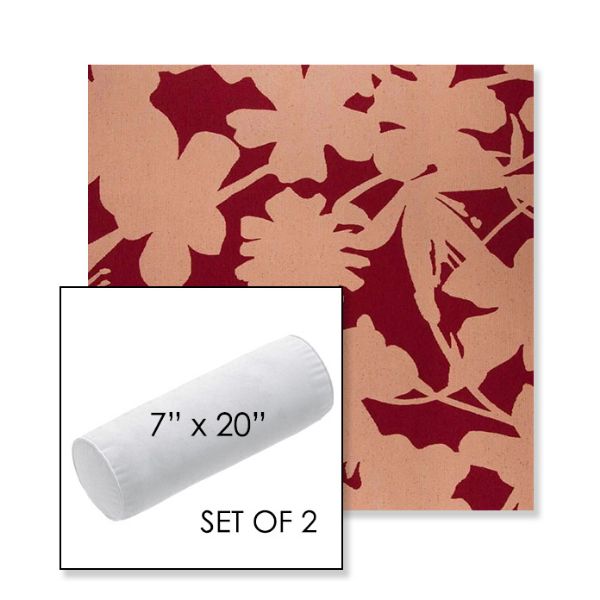 Picture of Sonny Cherry Pop | Set of 2 | 7" x 20" Sunbrella Outdoor Bolster Pillows with Premium Inserts