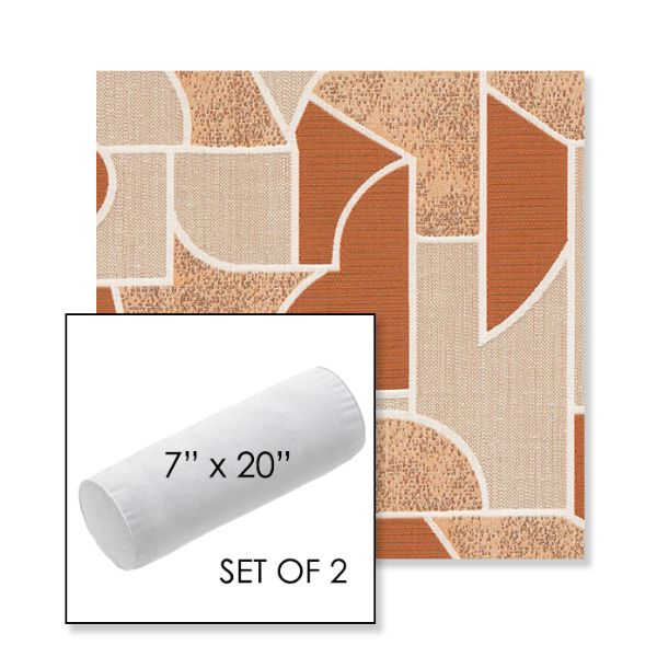 Picture of Territory Turmeric | Set of 2 | 7" x 20" Sunbrella Outdoor Bolster Pillows with Premium Inserts