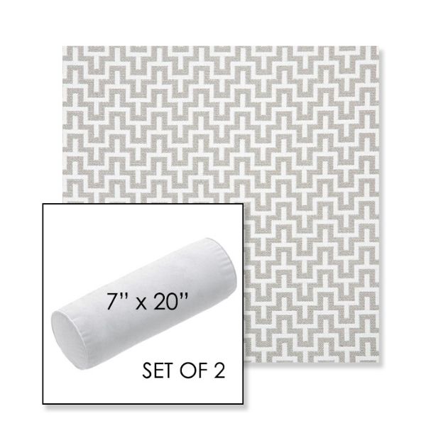 Picture of Underline Dove | Set of 2 | 7" x 20" Sunbrella Outdoor Bolster Pillows with Premium Inserts