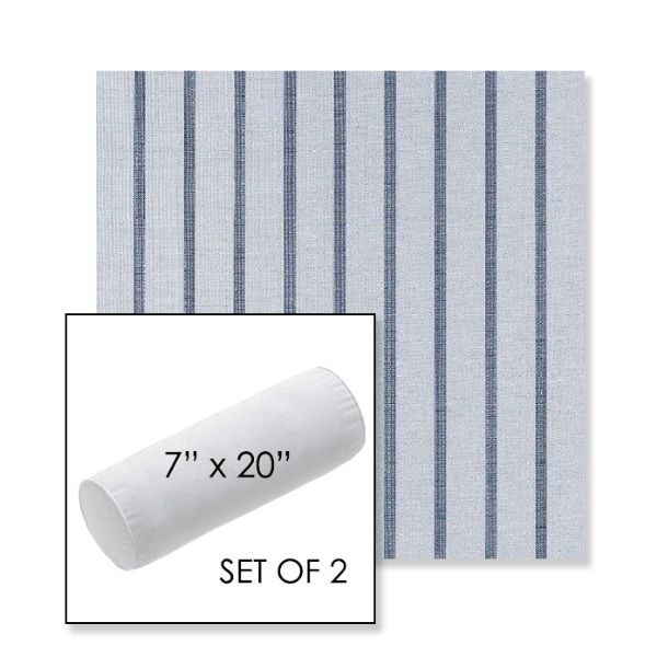 Picture of Unwind Sky | Set of 2 | 7" x 20" Sunbrella Outdoor Bolster Pillows with Premium Inserts
