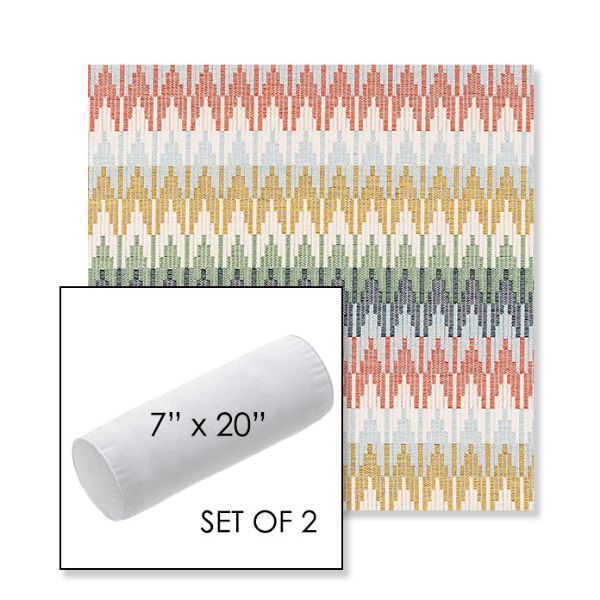 Picture of Valley Sedona | Set of 2 | 7" x 20" Sunbrella Outdoor Bolster Pillows with Premium Inserts