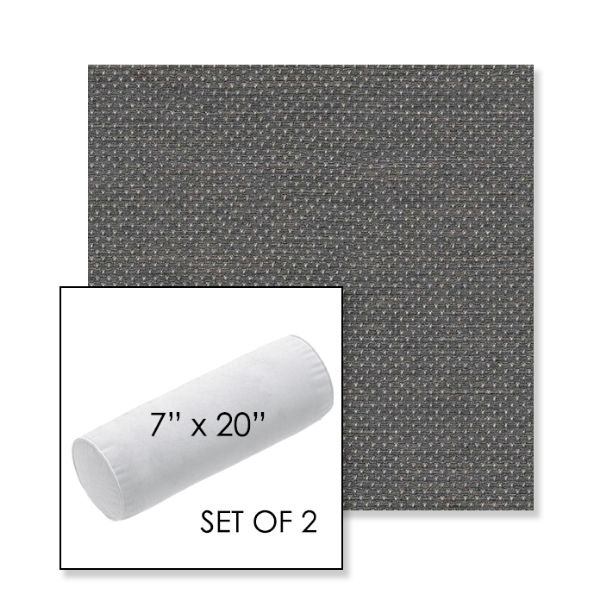 Picture of Wadi Steel | Set of 2 | 7" x 20" Sunbrella Outdoor Bolster Pillows with Premium Inserts