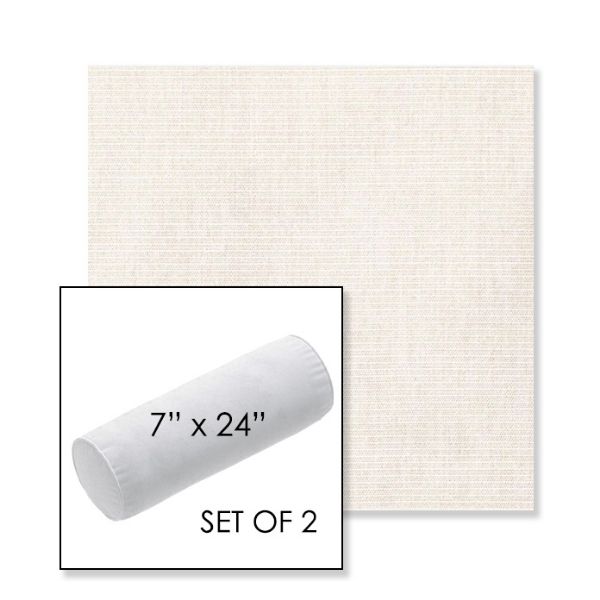 Picture of Ambrose Linen | Set of 2 | 7" x 24" Sunbrella Outdoor Bolster Pillows with Premium Inserts