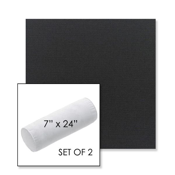 Picture of Canvas Black | Set of 2 | 7" x 24" Sunbrella Outdoor Bolster Pillows with Premium Inserts