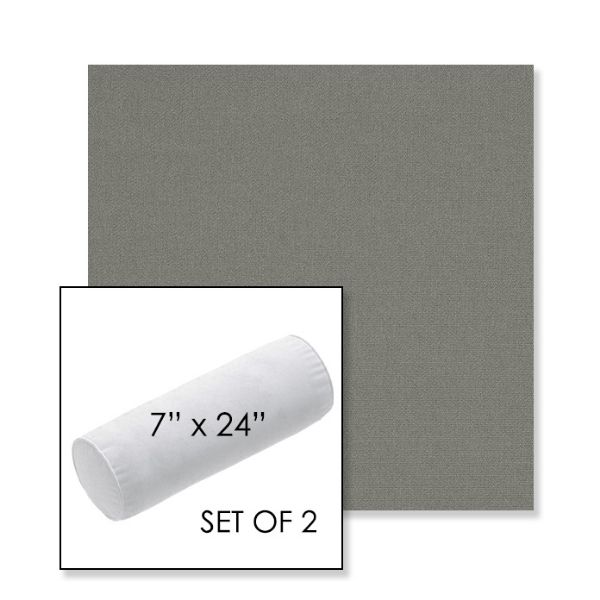 Picture of Canvas Charcoal | Set of 2 | 7" x 24" Sunbrella Outdoor Bolster Pillows with Premium Inserts