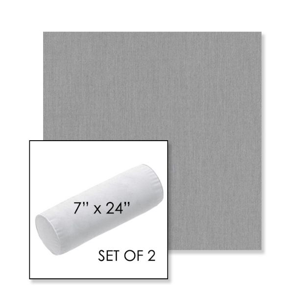 Picture of Canvas Lead Chine | Set of 2 | 7" x 24" Sunbrella Outdoor Bolster Pillows with Premium Inserts