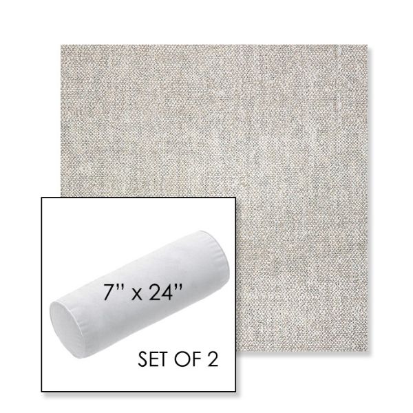 Picture of Chartres Silk | Set of 2 | 7" x 24" Sunbrella Outdoor Bolster Pillows with Premium Inserts