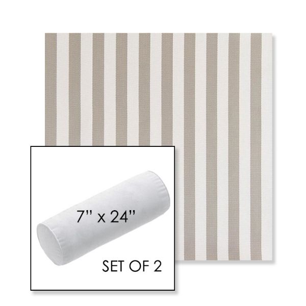 Picture of Costa Nickel | Set of 2 | 7" x 24" Sunbrella Outdoor Bolster Pillows with Premium Inserts