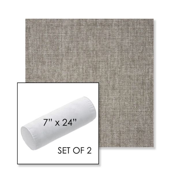 Picture of Crush Ash | Set of 2 | 7" x 24" Sunbrella Outdoor Bolster Pillows with Premium Inserts