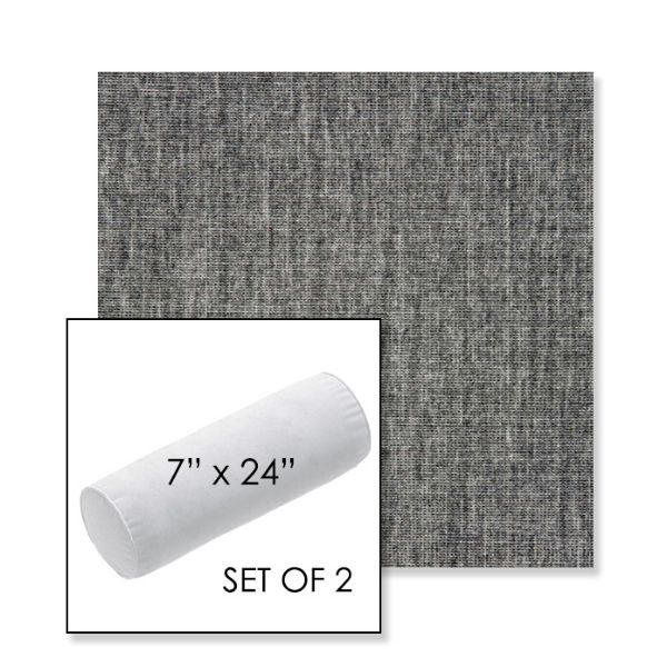 Picture of Crush Pewter | Set of 2 | 7" x 24" Sunbrella Outdoor Bolster Pillows with Premium Inserts
