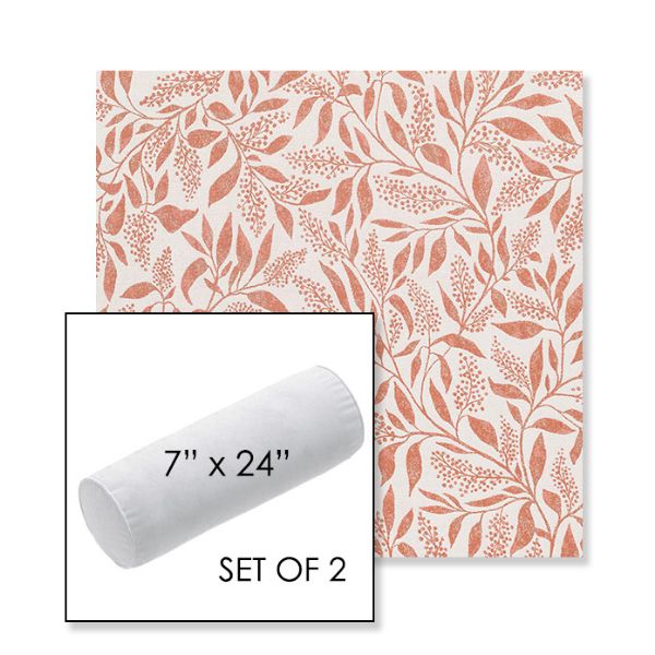 Picture of Exquisite Guava | Set of 2 | 7" x 24" Sunbrella Outdoor Bolster Pillows with Premium Inserts