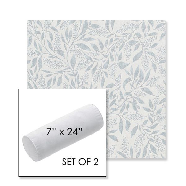 Picture of Exquisite Mist | Set of 2 | 7" x 24" Sunbrella Outdoor Bolster Pillows with Premium Inserts