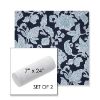 Picture of Floral Song Navy | Set of 2 | 7" x 24" Sunbrella Outdoor Bolster Pillows with Premium Inserts