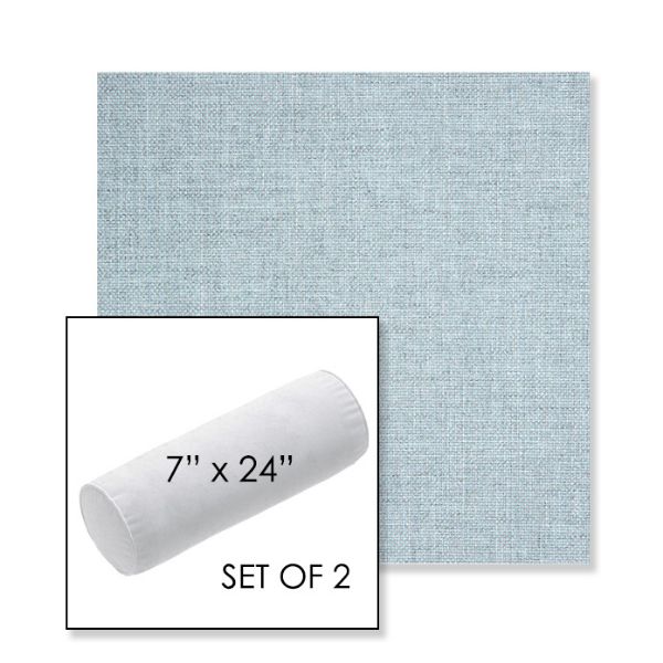 Picture of Idol Frost | Set of 2 | 7" x 24" Sunbrella Outdoor Bolster Pillows with Premium Inserts