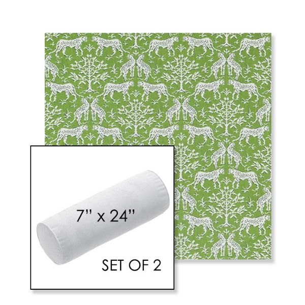 Picture of Jaipur Frame Chive | Set of 2 | 7" x 24" Sunbrella Outdoor Bolster Pillows with Premium Inserts
