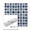Picture of Midori Indigo | Set of 2 | 7" x 24" Sunbrella Outdoor Bolster Pillows with Premium Inserts