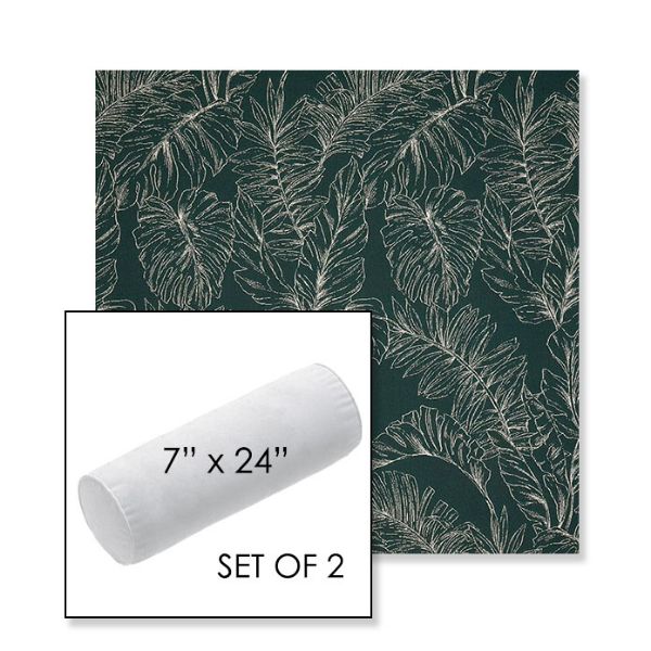 Picture of Palma Canopy | Set of 2 | 7" x 24" Sunbrella Outdoor Bolster Pillows with Premium Inserts