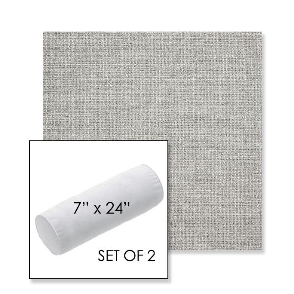 Picture of Piazza Pebble | Set of 2 | 7" x 24" Sunbrella Outdoor Bolster Pillows with Premium Inserts