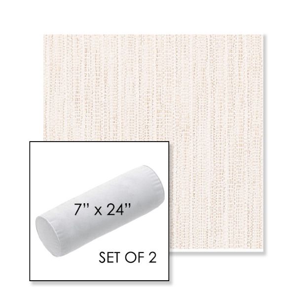 Picture of Poros Eggshell | Set of 2 | 7" x 24" Sunbrella Outdoor Bolster Pillows with Premium Inserts