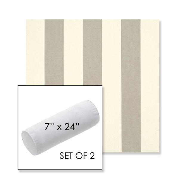 Picture of Solana Seagull | Set of 2 | 7" x 24" Sunbrella Outdoor Bolster Pillows with Premium Inserts