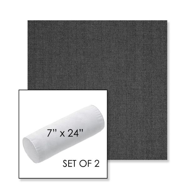 Picture of Switch Ash | Set of 2 | 7" x 24" Sunbrella Outdoor Bolster Pillows with Premium Inserts