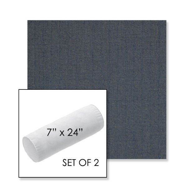 Picture of Switch Denim | Set of 2 | 7" x 24" Sunbrella Outdoor Bolster Pillows with Premium Inserts