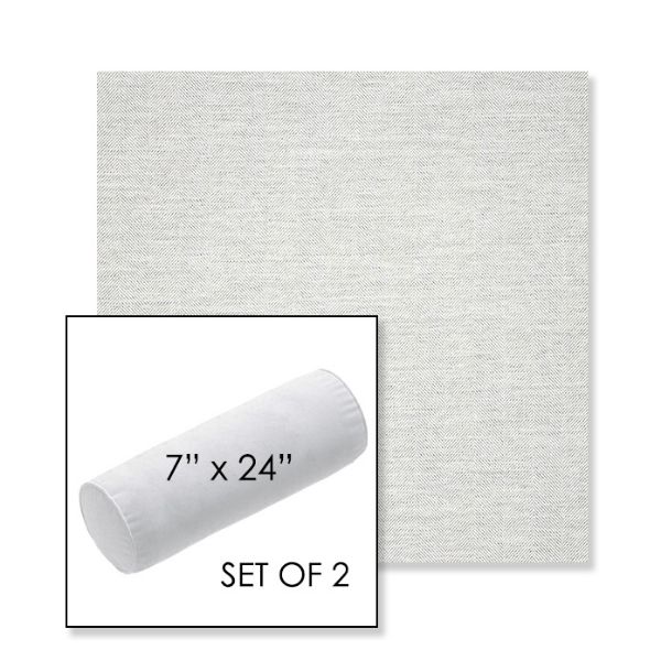 Picture of Switch Snow | Set of 2 | 7" x 24" Sunbrella Outdoor Bolster Pillows with Premium Inserts