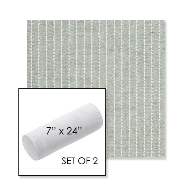 Picture of Trail Sky | Set of 2 | 7" x 24" Sunbrella Outdoor Bolster Pillows with Premium Inserts