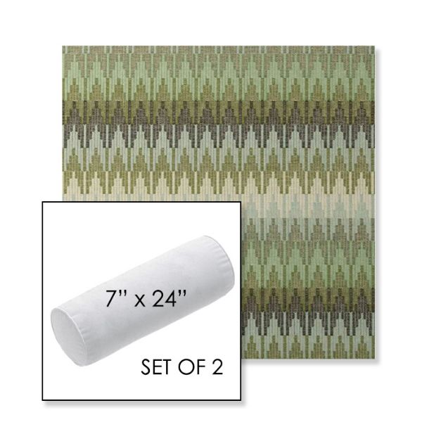 Picture of Valley Herbal | Set of 2 | 7" x 24" Sunbrella Outdoor Bolster Pillows with Premium Inserts