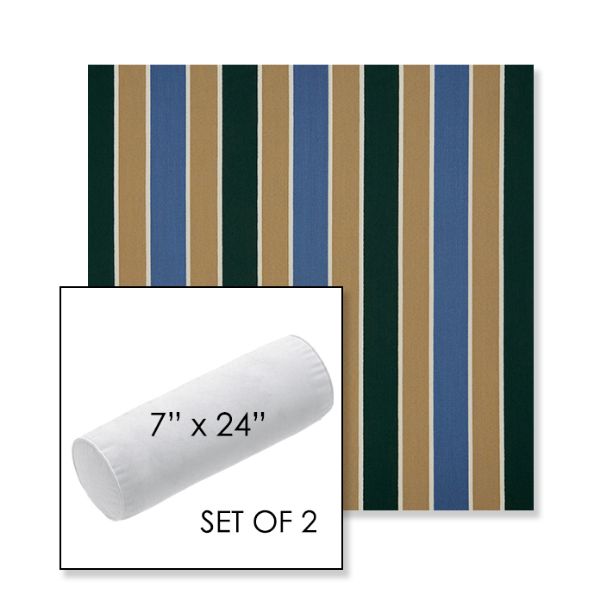 Picture of Varsity Country Club | Set of 2 | 7" x 24" Sunbrella Outdoor Bolster Pillows with Premium Inserts