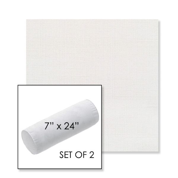 Picture of Willa Snow | Set of 2 | 7" x 24" Sunbrella Outdoor Bolster Pillows with Premium Inserts