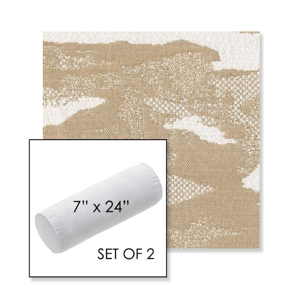 Picture of Yama Tomori | Set of 2 | 7" x 24" Sunbrella Outdoor Bolster Pillows with Premium Inserts