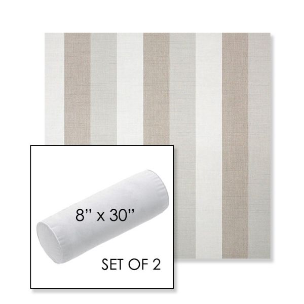 Picture of Direction Linen | Set of 2 | 8" x 30" Sunbrella Outdoor Bolster Pillows with Premium Inserts