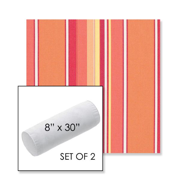 Picture of Dolce Mango | Set of 2 | 8" x 30" Sunbrella Outdoor Bolster Pillows with Premium Inserts