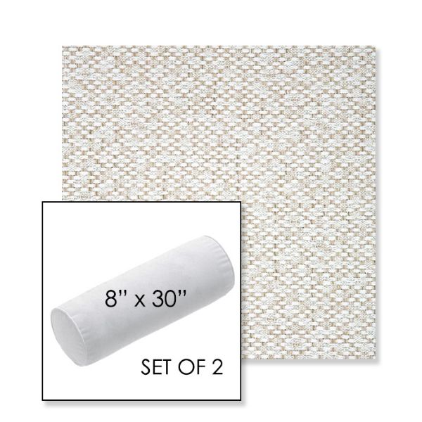 Picture of Dumont Stucco | Set of 2 | 8" x 30" Sunbrella Outdoor Bolster Pillows with Premium Inserts