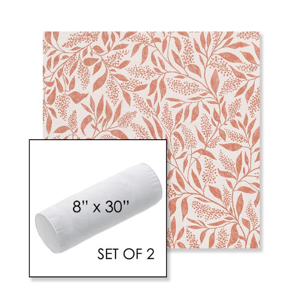 Picture of Exquisite Guava | Set of 2 | 8" x 30" Sunbrella Outdoor Bolster Pillows with Premium Inserts