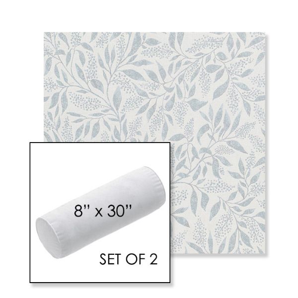 Picture of Exquisite Mist | Set of 2 | 8" x 30" Sunbrella Outdoor Bolster Pillows with Premium Inserts