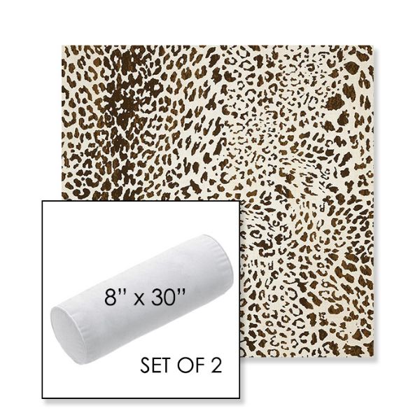 Picture of Instinct Espresso | Set of 2 | 8" x 30" Sunbrella Outdoor Bolster Pillows with Premium Inserts